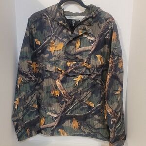NWT Rebel Minds Anorak Wooded With Leaves Pattern Camouflage Hooded Jacket Sz Sm